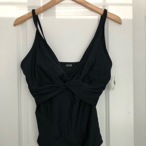 Black one piece bathing suit